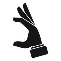 Stop gesture icon simple vector. Finger hold vector