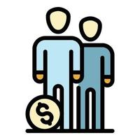 People group money budget icon color outline vector