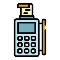 Pos machine icon color outline vector