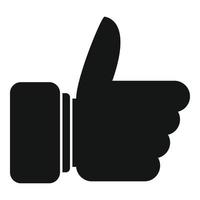 Thumb up icon simple vector. Finger hold vector