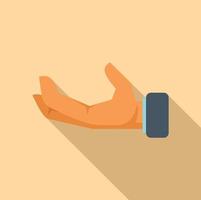 Give gesture icon flat vector. Finger hold vector