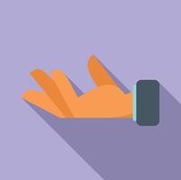 Palm open icon flat vector. Sign pose vector