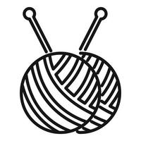 Knit balls icon outline vector. Wool yarn vector