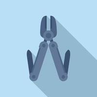 Scissors multitool icon flat vector. Army knife vector
