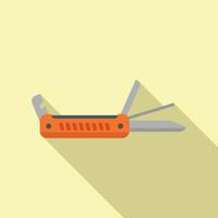 Corkscrew multitool icon flat vector. Army knife vector