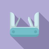Multitool instrument icon flat vector. Tool knife vector