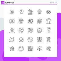 Pictogram Set of 25 Simple Lines of building trusted glass guarantee ecommerce Editable Vector Design Elements