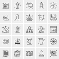 25 iconos de negocios universales vector ilustración de icono creativo para usar en proyectos relacionados con la web y dispositivos móviles