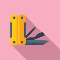 Army knife icon flat vector. Pocket multitool vector