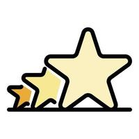 Three stars in a row icon color outline vector