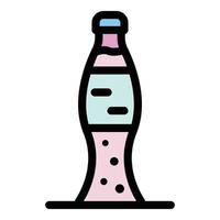 Glass bottle of cola icon color outline vector