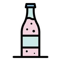 Glass bottle of lemonade icon color outline vector