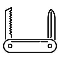 Utility multitool icon outline vector. Camping kit vector