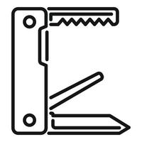 Army knife icon outline vector. Pocket multitool vector