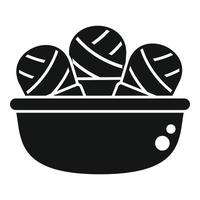 Knitting basket icon simple vector. Wool knit vector