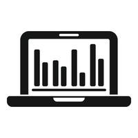 Laptop market chart icon simple vector. Segment target vector