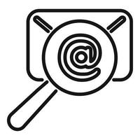 Search mail icon outline vector. Phone help vector