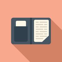 Personal notebook icon flat vector. Office service vector