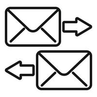 Send receive mail icon outline vector. Call contact vector