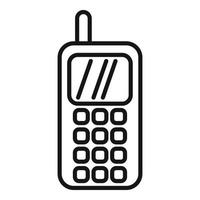 Portable phone icon outline vector. Contact call vector