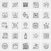 25 iconos de negocios universales vector ilustración de icono creativo para usar en proyectos relacionados con la web y dispositivos móviles