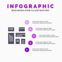 Native Advertising Native Advertising Marketing Solid Icon Infographics 5 Steps Presentation Background vector