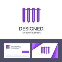 Creative Business Card and Logo template Battery Heater Hot Radiator Heating Vector Illustration