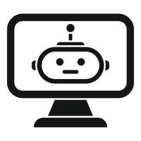 Online bot icon flat vector. Office service vector