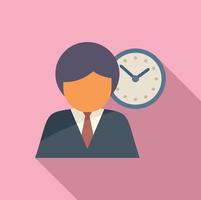 Work hour help icon flat vector. Office service vector