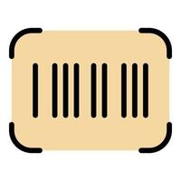 Barcode icon color outline vector