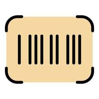 Barcode icon color outline vector