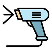 Optical barcode scanner icon color outline vector