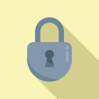 Privacy locker icon flat vector. Computer protect vector