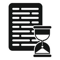 vector simple de icono de papel de reloj de arena. tarea de control