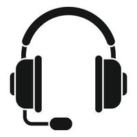 Headset support icon simple vector. Office service vector