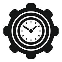 Gear time icon simple vector. Clock project vector