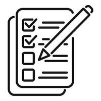 Write task icon outline vector. Work project vector