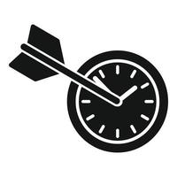 vector simple de icono de objetivo de tiempo. control de trabajo