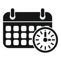 icono de tiempo de calendario vector simple. control de trabajo