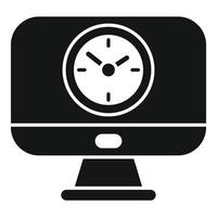 Monitor clock icon simple vector. Work project vector