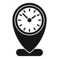 icono de control de ubicación de tiempo vector simple. reloj de trabajo