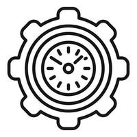 Gear time icon outline vector. Clock project vector