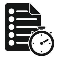 Time paper icon simple vector. Work control vector