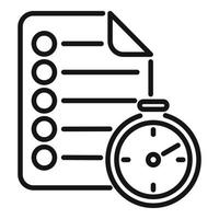 Time paper icon outline vector. Work control vector