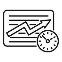 vector de contorno de icono de tiempo de flujo de trabajo. tarea de control