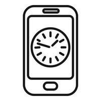 vector de contorno de icono de temporizador de smartphone. proyecto de reloj