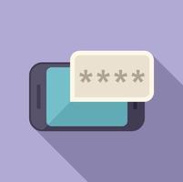 Smartphone password icon flat vector. Data privacy vector