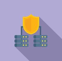 Server data privacy icon flat vector. Protect password vector