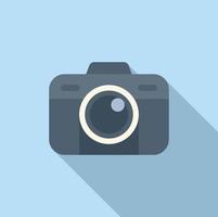 Camera privacy icon flat vector. Data protect vector