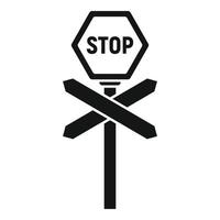 Stop sign icon simple vector. Train road vector